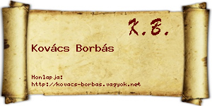 Kovács Borbás névjegykártya